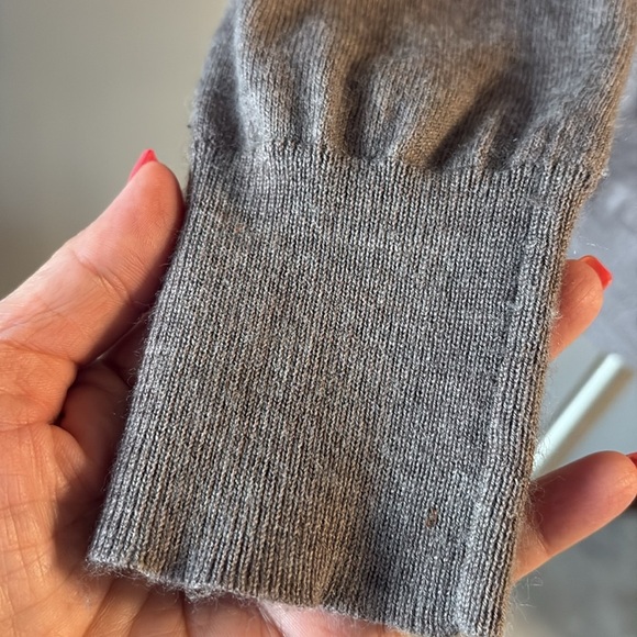 LOFT Taupe brown Cardigan with Sequin Trim wool blend lightweight button down M - Picture 6 of 13